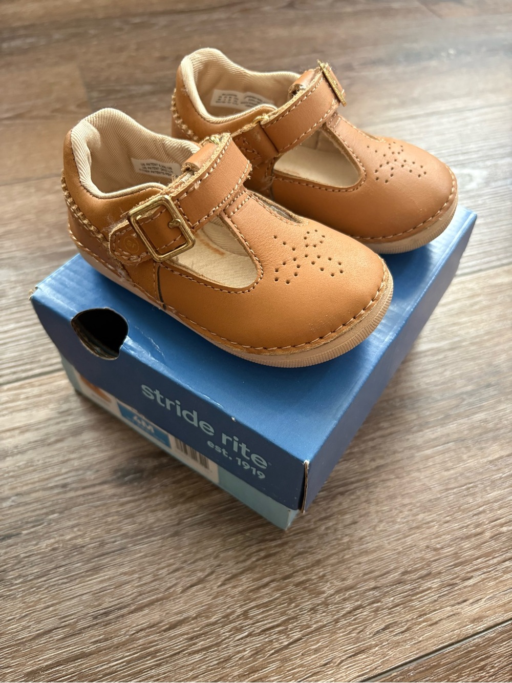 Stride Rite Toddler Brown Leather T-Strap Mary Janes